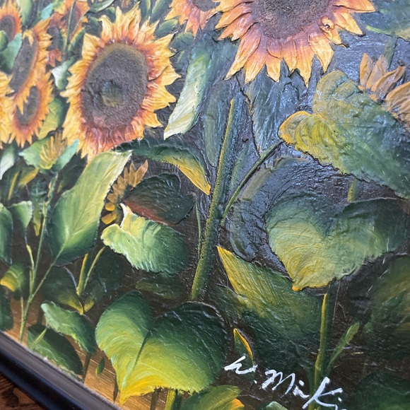 W. Mirkin Original Oil Painting – Sunflower Field (+ Professionally Framed) - Picture 9 of 9